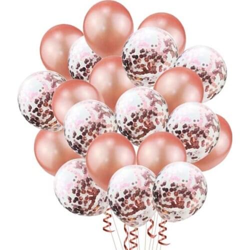 20pcs/set Rose Gold Balloon Birthday Wedding Baloon Confetti Rose Balloons Birthday Party Decoration Kids Adult Latex Ballon S1X