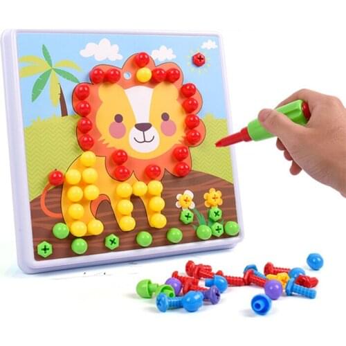 3D Puzzles Drawing Board Kits Educational Toys For Children Screw & Nut DIY Plastic Toy juguetes brinquedos oyuncak speelgoed