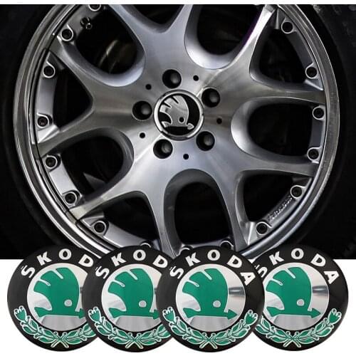 4Pcs 56mm Car Emblem Auto Wheel Center Hub Caps Decal Accessories For Skoda Octavia Rapid Kodiaq Superb Fabia Karoq Kamiq Scala