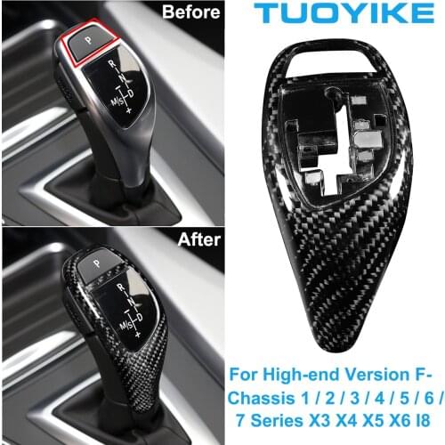 LHD Car Carbon Fiber Gear Shift Knob Trim Cover For BMW F-Chassis F20 F22 F30 F35 F32 F36 F10 F18 F06 F01 F02 X3 X4 F15 F16 I8