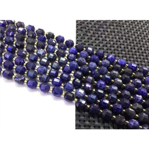 1 strand Natural Sodalite 10-12mm faceted column loose beads stone for jewelry making design DIY 15.5"