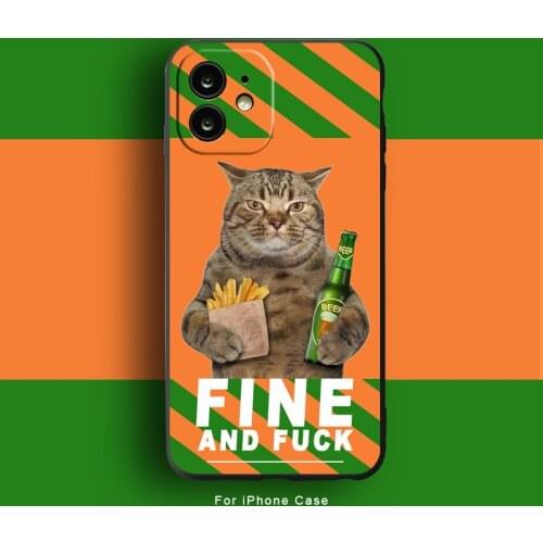 For Apple iPhone 11 12 Pro 6 7 8 6s Plus 11Pro 12Pro Max Case For Fundas iphone X XR XS Max 12mini SE 2020 Funny Cat Cases Cover