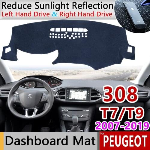 For Peugeot 308 T7 T9 2007~2019 308cc 308sw 308gti Anti-Slip Mat Dashboard Cover Pad Sunshade Dashmat Accessories CC SW GTI 2012