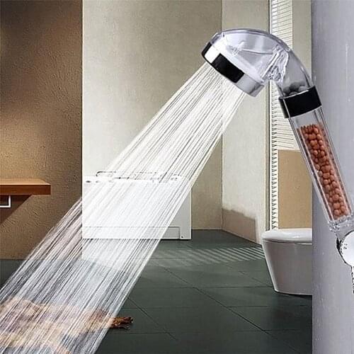 Hot Shower Bath Filter High Pressure Water Saving Rainfall Shower Head With Negative Ion Activated Balls Water Therapy SPA