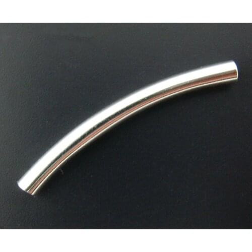 DoreenBeads Copper Spacer Beads Tubes Silver Plated Color Plated For DIY Jewelry Making About 30mmx 3mm,Hole:Approx 2.5mm,15 PCs