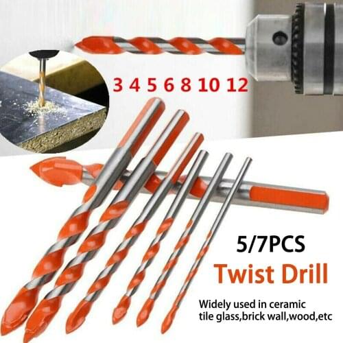 Multifunctional Ceramic Wall Drill Bit Masonry u-Shaped Spiral Groove Drill Bits Set Glass Brick Concrete Wood Hole Saw Drills