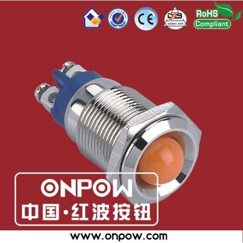 ONPOW 16mm anti-vandal screw terminal domed nickel lighted indicator pilotlamp GQ16G-D/L/O/12V/N