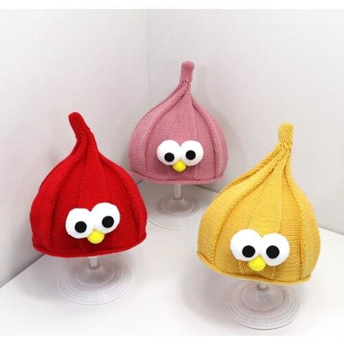 Autumn Winter Baby Hat Cute Cartoon Big Eyes Knitted Crochet Infant Boy Girl Beanie Cap Children Bonnet