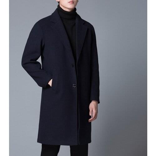 Autumn Winter New Fashion MenS Clothes Trend Jacket Wool Coat Men Slim Fit Mens Overcoats Cashmere Male Long Trench Coat KK3178