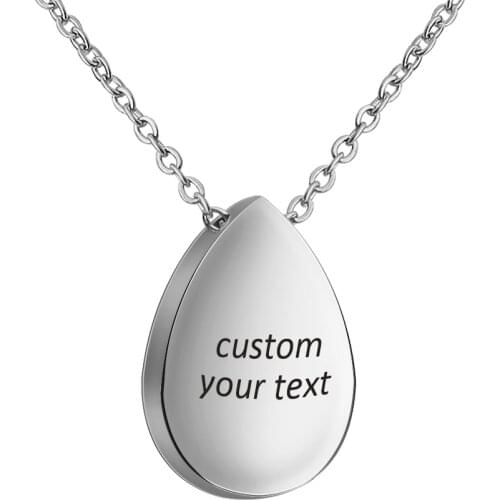 Personalized Waterdrop Necklace Custom your text name date stainless steel gold rosegold Tear Drop Necklace Jewelry gift