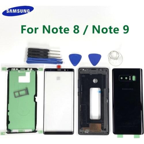 Full Housing Back Door Cover Front Screen Glass Lens Middle Frame Complete Parts For Samsung Galaxy NOTE 9 N960F Note 8 N950F
