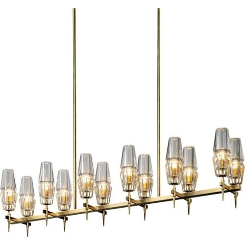 Post-modern chandelier coffee bar counter villa restaurant chandelier rectangular light luxury chandelier