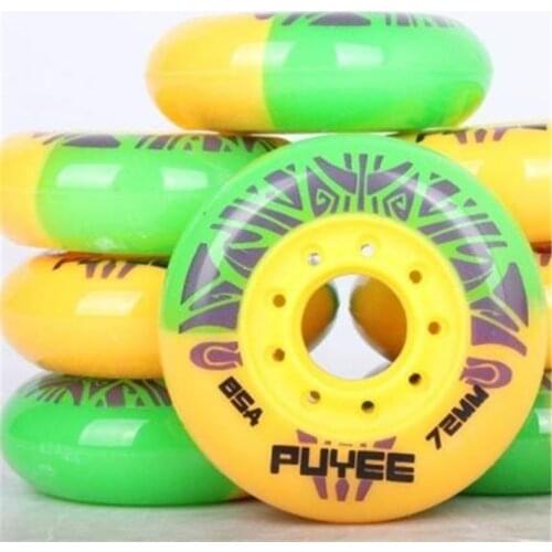[72mm 76mm 80mm]colorful PUYEE mixed inline skating wheel for FSK slalom skates patins, 85A skates wheels