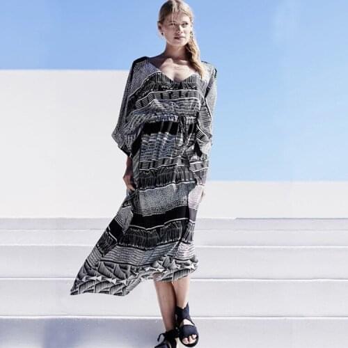 Salida De Playa Mujer 2021 Sexy Beach Cover Up Pareo Retro Bathing Suit Coverup Swimwear Plus Size Tunics Womens Beach Wear