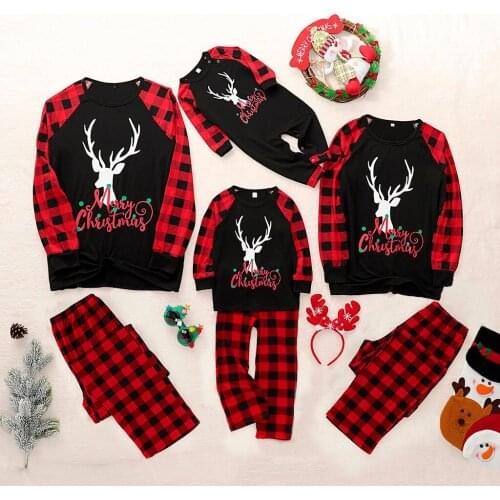 Family Matching Pajamas Set 2021 Xmas Adults Kids Baby Sleepwear 2021 Family Matching Clothes Outfit Sets