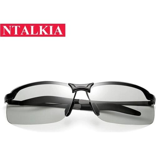 Men Photochromic Polarized Sunglasses Vintage Day Night Driving Goggle Anti-glare Chameleon Discoloration Sun glasses Women