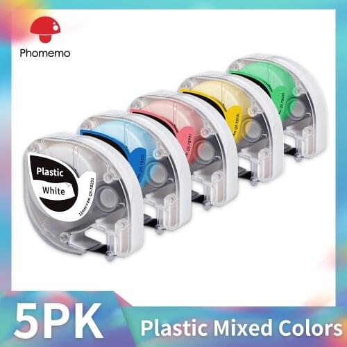 Compatible for Dymo LetraTag Refills Plastic Tape 91331 91332 91333 91334 91335 Labeling Tape for Phomemo P12 Ribbon Maker