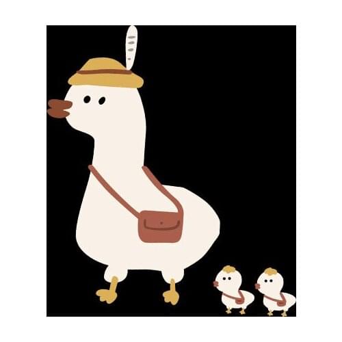 Parent-child heat transfer cartoon animal cute duck mother pattern For decorating new DIY design of family clothes