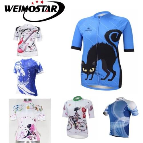 Weimostar Short Sleeve Cycling Clothing Girls Pro Team Cycling Jersey Women Shirt Summer Breathable mtb Bicycle Bike Jersey Ropa