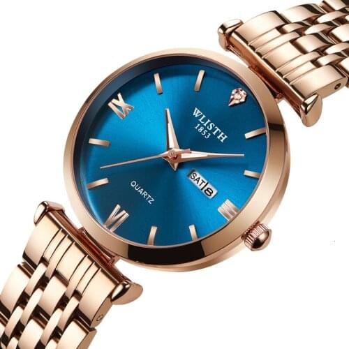 WLISTH Watch Women Watches TOP Brand Luxury Quartz Wrist Watch Rose Gold Clock reloj mujer relogio feminino zegarek damski