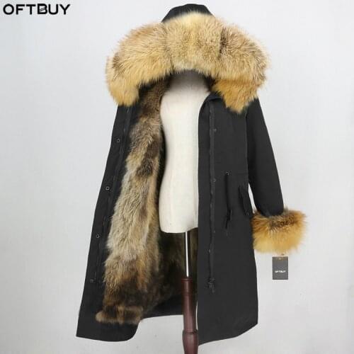 OFTBUY X-long Parka Waterproof Fabric Winter Jacket Women Real Fur Coat Natural Fox Fur Hood Cuffs Fox Fur Liner Detachable New
