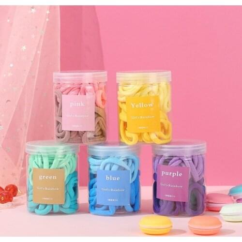 New 50 Canned Color Hairband 6 Colors Creative Retro Simple Color Towel Ring Women Crystal Headband