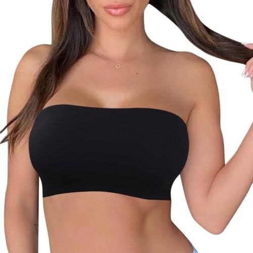 Womens Sports No Steel Ring Underwear Wrapped Chest Yoga Comfortable Sleep Bra Vest Insert Tube Top Bandeau Bra Vest Tees