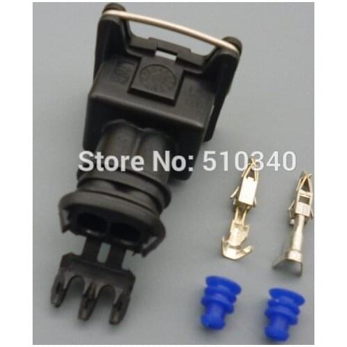 1set 3.5mm 2 way injector plug connector with waterproof sensor 2 pin female terminals