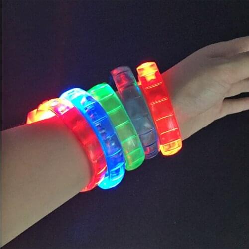 10pcs/lot Event Bar Party Christmas Supplies New Design Led Flashing Bracelet & Bangle Soft Rubber Light Up Glowing Wristband