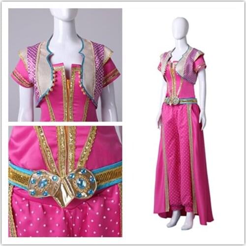 2019 Movie Aladdin Princess Jasmine Cosplay Costume Halloween Outfit Coronation Costumes Fancy Sequin Dress Coat long cloak Suit