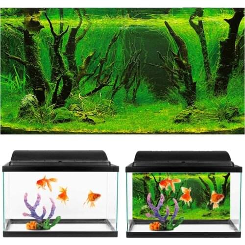 3D Aquarium Landscape Poster Wallpaper Fish Tank Background Decoration Double-sided Ocean Sea Wate Plants HD Painting Sticker