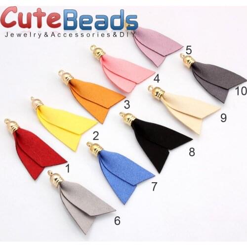 8*50MM 20pcs/lot Suede Tassel For Keychain Cellphone Straps Jewelry making Charms earring Tassels With DIY Accessories 2019