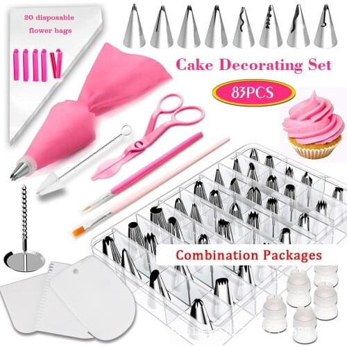 83 Sets Of Cake Decorating Mouth Baking Decoration Tools Dessert Pastry Coloring Equipment Cream Shape DIY Nozzle