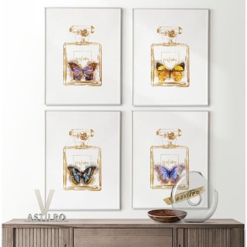 Abstract Illustration Print Poster Watercolour Perfumes Bottle Clipart Wall Art Canvas Living Room Home Decorate Painting Gift