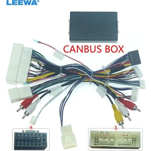 LEEWA Car Audio Android 16PIN Power Wiring Harness Cable Adapter With Canbus Box For Hyundai Mistra Elantra KIA Sorento K3