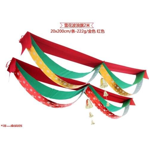Free Shipping 20X200cm snowflake printing hanging Flags Christmas Banner Flags wedding party Christmas decoration Ornaments
