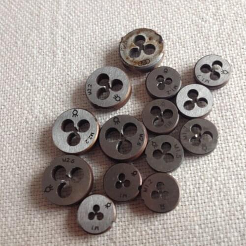 Free shipping of 11PCS/set Mini 9Sicr made manual dies from M1-M2.6 threading tools for hand threading DIY threading workpieces