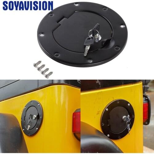 Tank Covers for Jeep Wrangler TJ Car Oil Fuel Tank Cap With Key Lock Cover for Jeep Wrangler TJ 1997-2006 Car Accessories