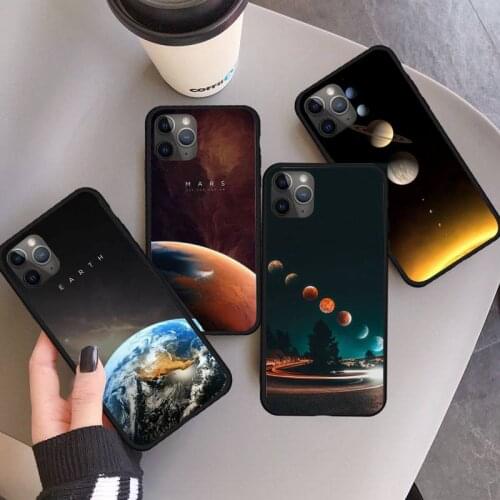 Space Planets Earth Mars Phone Case for iPhone 11 12 pro XS MAX 8 7 6 6S Plus X 5S SE 2020 XR mini