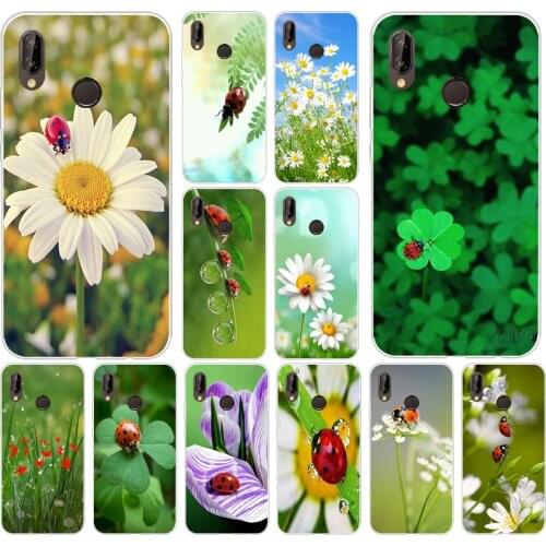 23AS leaf ladybug daisy Soft Silicone Tpu Cover phone Case for Huawei Honor 20 Pro view 10 P8 P9 Mate 10 lite 2017