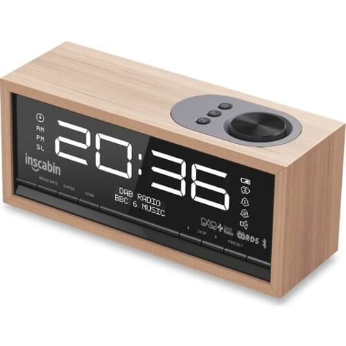 Inscabin C1 DAB/DAB+ FM Digital Radio Alarm Clock with Large Screen/Bluetooth/Sound,Beautiful design for Bedroom Kitchen Office