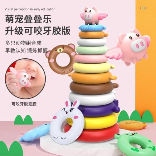 Baby Toy Animal Jenga Building Block Colored Creative Educational Toys Cute Style Stacking Game Rainbow Montessori Toy