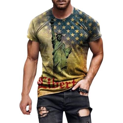 Kancoold Men 3d Digital Printed T-shirt Independence Day Short Sleeve Tee Soft O-neck Slim Harajuku T-shirts Футболка Мужская