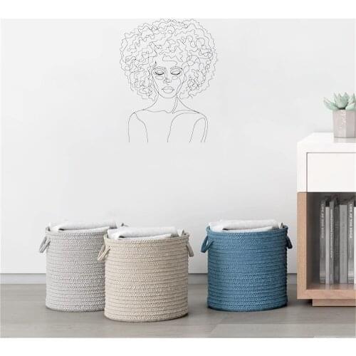 Ins Korean style Afro Woman Face Wall Sticker Home Decor Stickers For Bedroom Living Room Bar Removable Wallpaper ov608