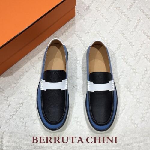 Loafer mens shoes high-end quality leisure original mold production full cowhide material official website TPR outsole real spo