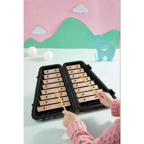 Little Carillon 16 tone Hand on piano child Double row aluminum piano Enlightenment Blow beat Musical instrument Toy