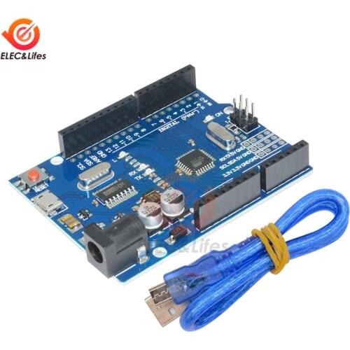 Micro USB UNO R3 ATmega328P CH340G CH340 ATMEGA328P-AU Microcontroller for Arduino UNO R3 DIY With USB Cable Replace ATmega16U2
