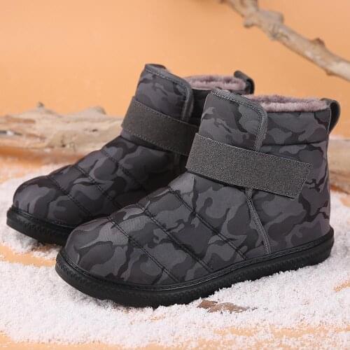 Men Boots 2020 Unisex Winter Snow Boots Waterproof Non-slip Women Snow Boots Warm Fur Shoes Hook & Loop Man Winter Shoes