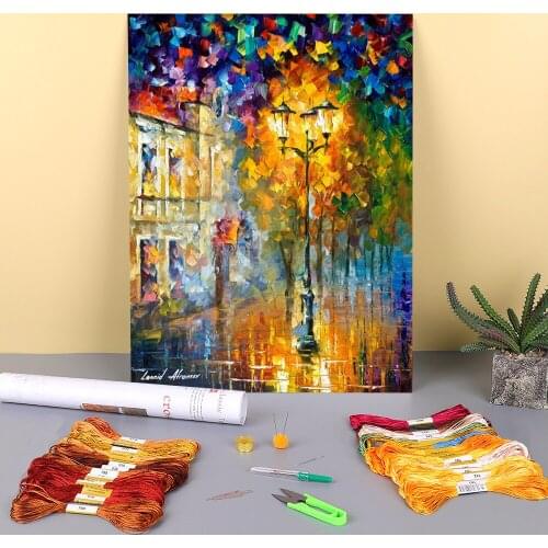Strong Light Pre-Printed 11CT Cross Stitch Complete Kit DIY Embroidery DMC Threads Hobby Needlework Handiwork Painting For