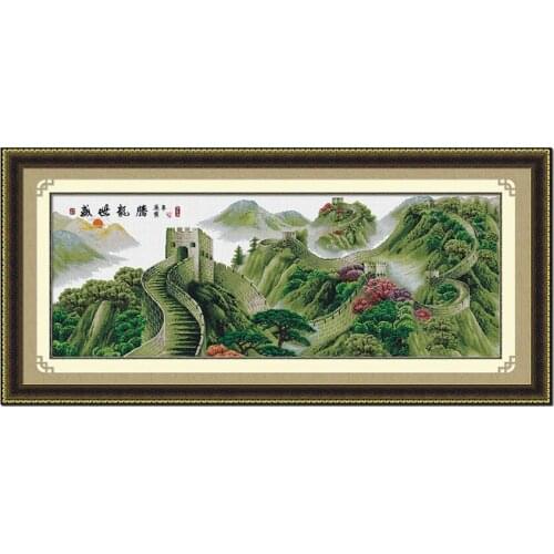 Great Wall of China Landscape Stamped Cross Stitch Kit Embroidery needlework set